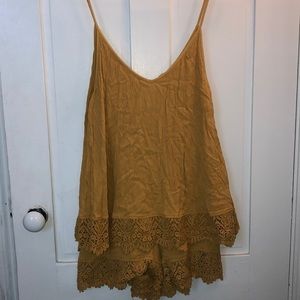 Mustard Forever21 Shorts Romper